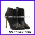 sexy boot ankle boot rivet leather women boot